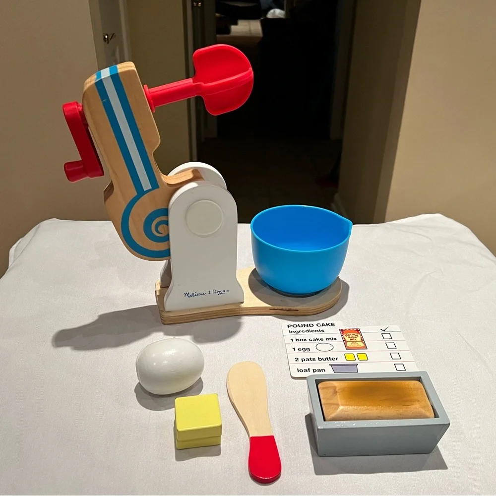 Melissa and Doug Wooden Make-a-Cake Mixer Set - Picture 5 of 6